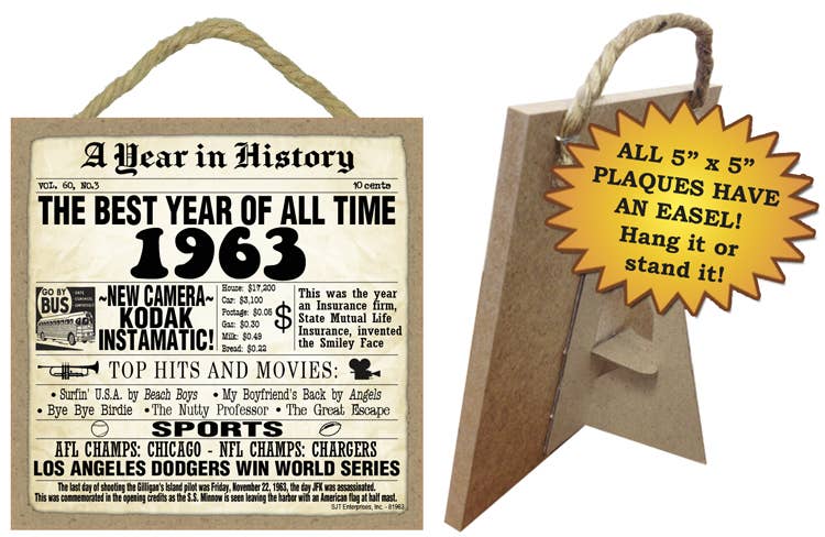 A Year in History 1963 Plaque