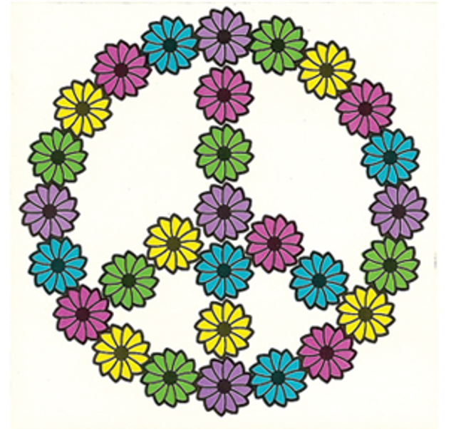 Daisy Peace Sign-Peel and Stick Sticker