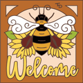 Bee Welcome Terracotta Tile