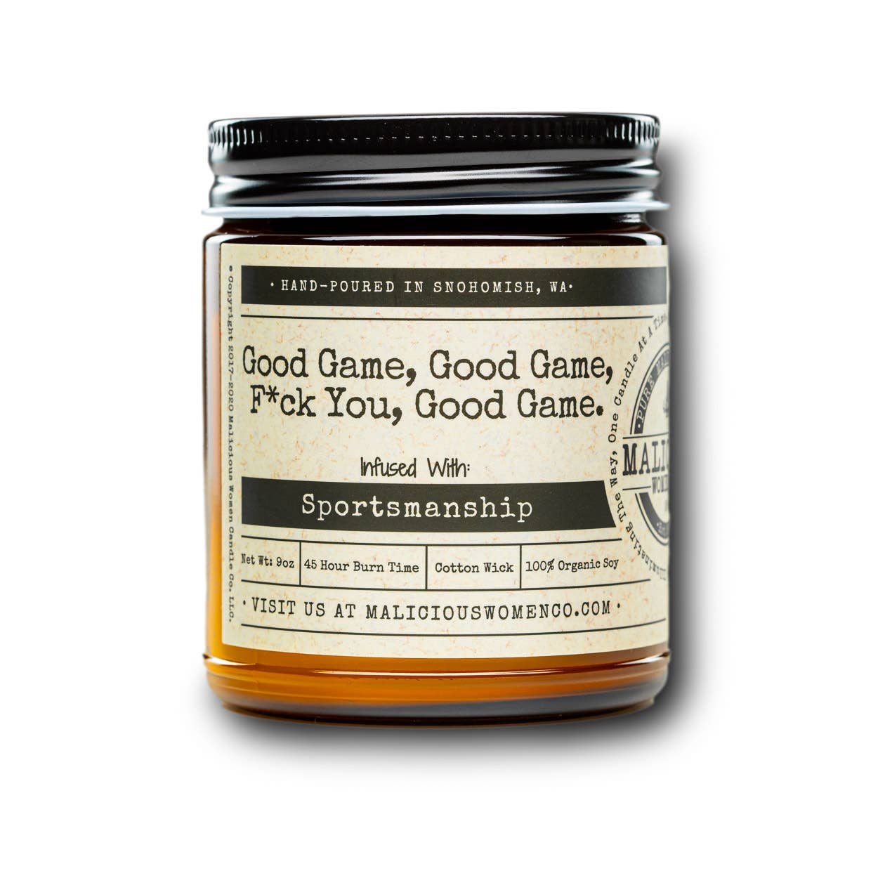Malicious Women Candle Co - Good Game Good Game Fuck You - Infused with Sportsmanship