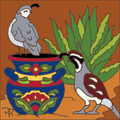 Quail with Talavera Pot Tile