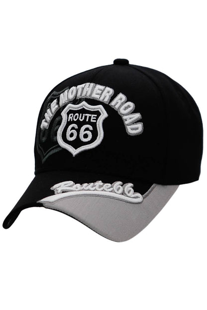 Route 66 The Mother Road Arc Logo Cap/Hat Black