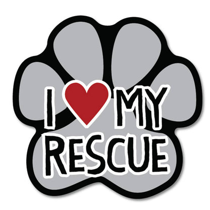 I Love My Rescue Dog Sticker