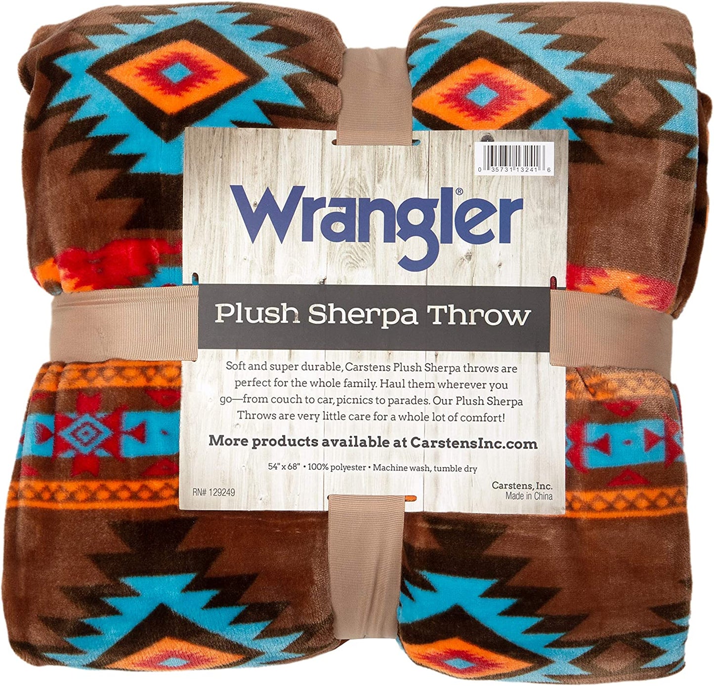 Wrangler Southwest Horizon Rustic Sherpa Throw Blanket JW199