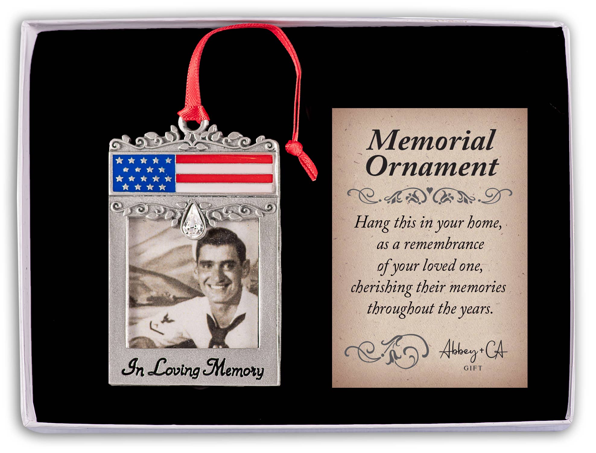 Patriotic Memorial Photo Ornament