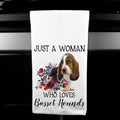 Just a Woman Basset Hounds Microfiber Towel