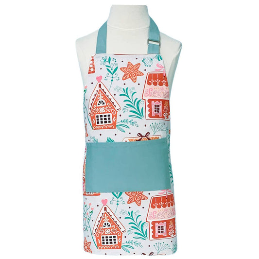 Summitbaking - Holiday / Christmas Child's Apron- Sweet Gingerbread Houses