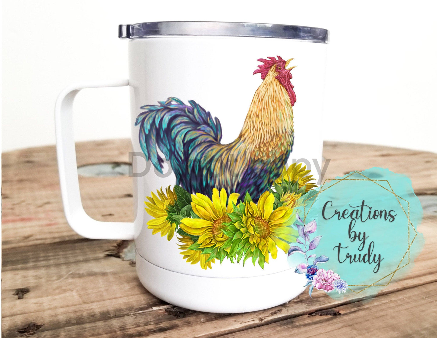Rooster With Sunflower Mug