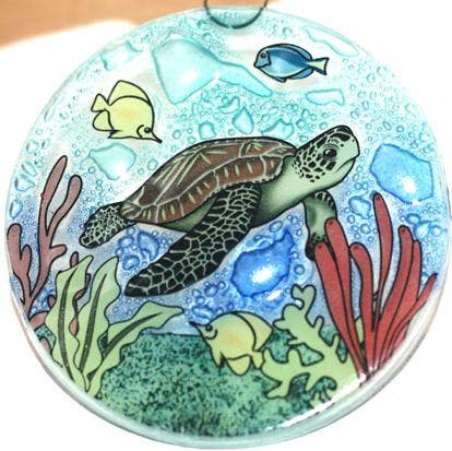 Sea Turtle Glass Ornament