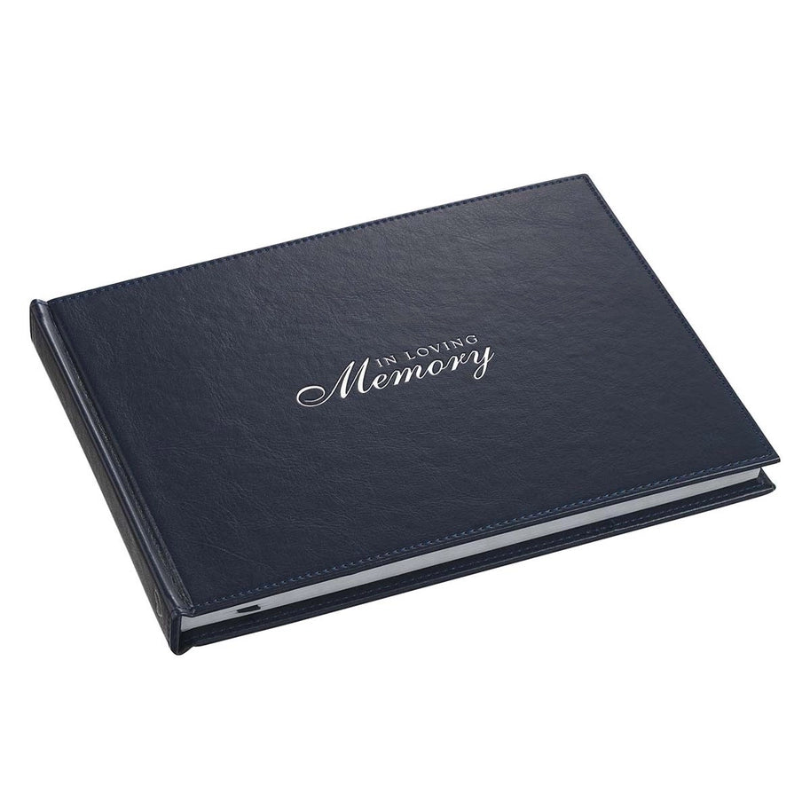 In Loving Memory Navy Medium Guest Book