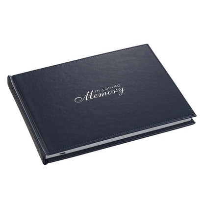 In Loving Memory Navy Medium Guest Book