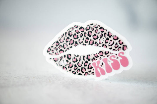 Leopard Lips Kiss Sticker