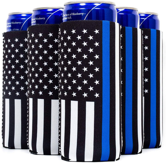 Thin Blue Line Can Coozie Cooler SLIM CAN Police  Wi Wear