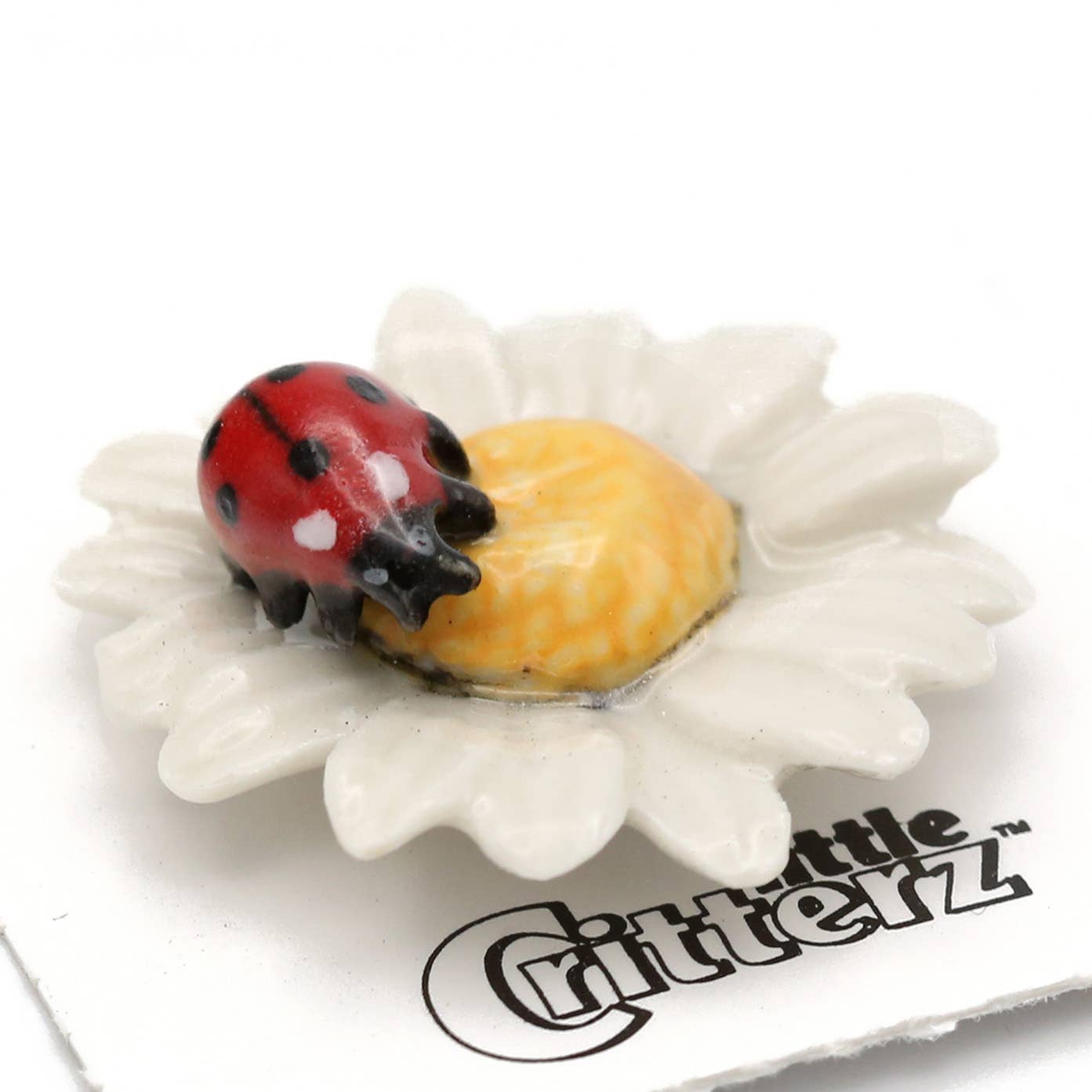Ladybug on Flower Mini Figurine