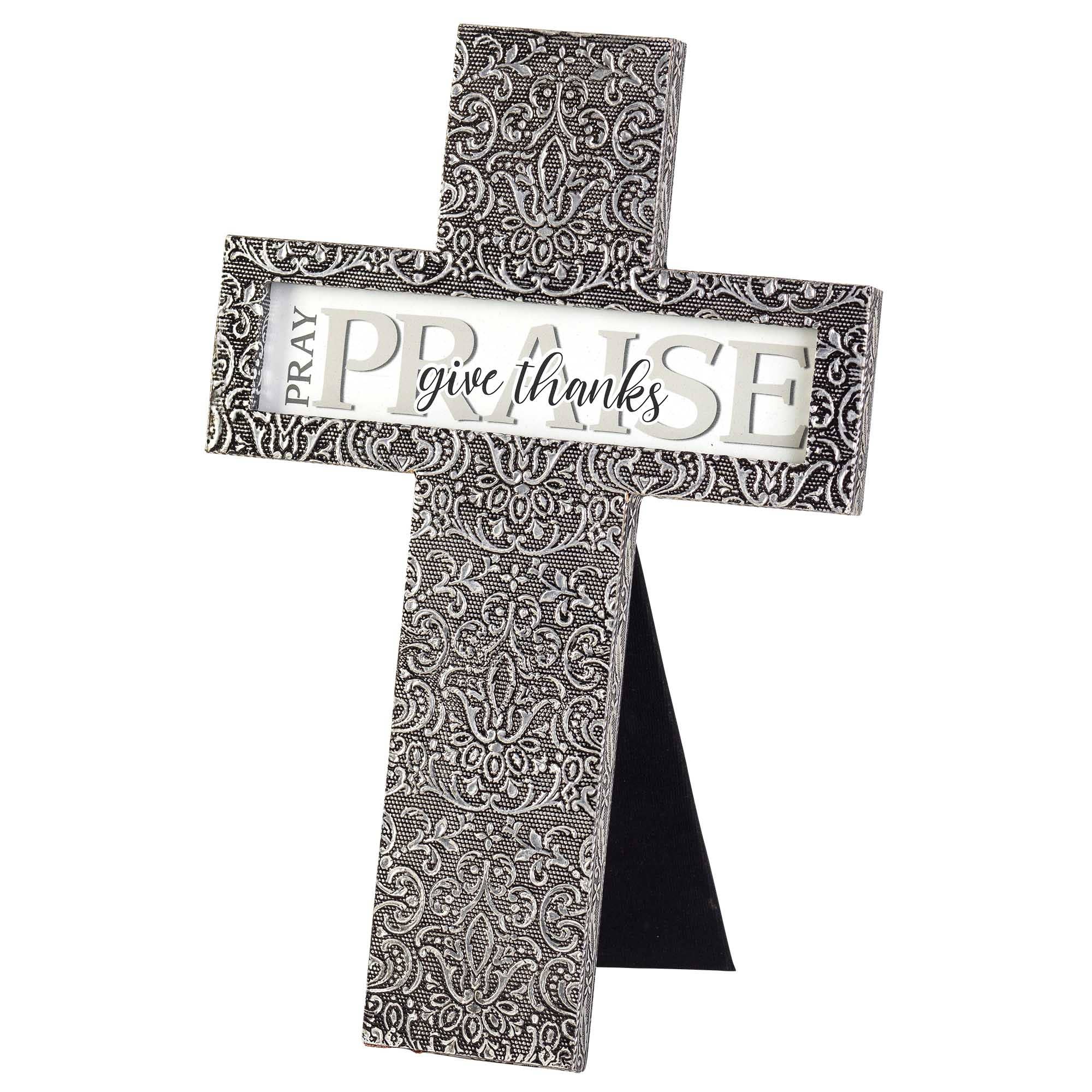 Pray Praise Metal Cross