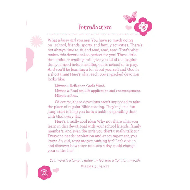 3 Minute Devotional For Girls