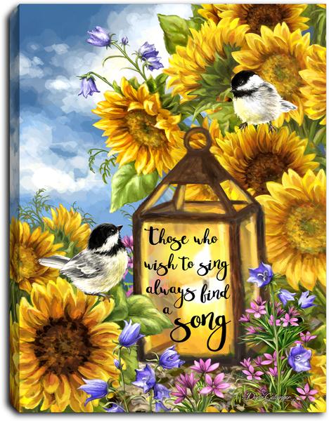 Sunflower Friends Lighted Tabletop Canvas