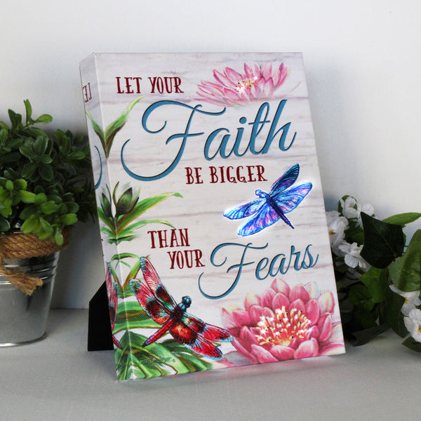 Let Your Faith Be Bigger..Lighted Tabletop Canvas