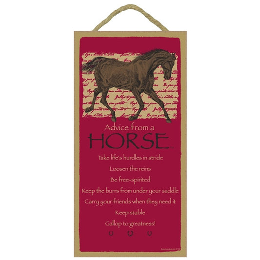 Advice from a Horse Wood Sign