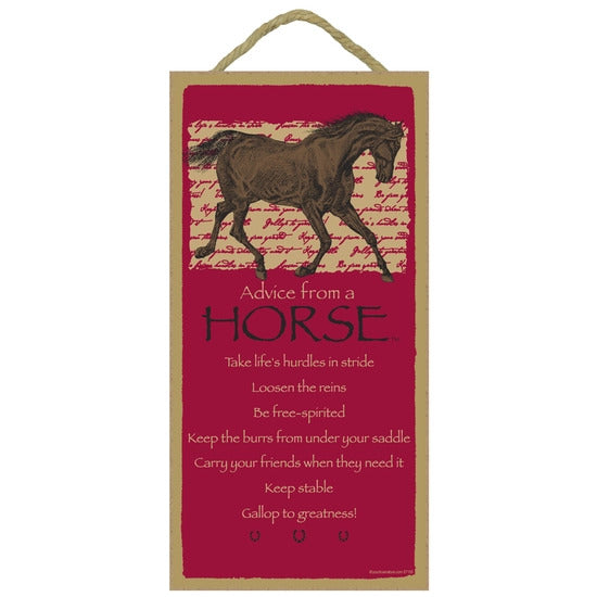 Advice from a Horse Wood Sign
