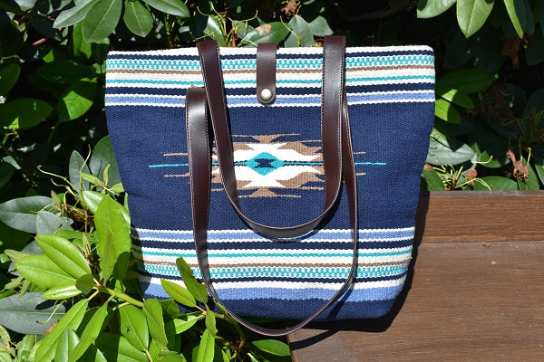 Woven Blue Ocean Tote Bag