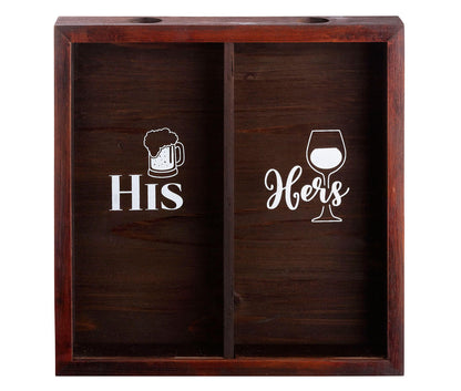 His and Hers Bottle Cap and Cork Shadow Box