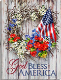 God Bless America Lighted Tabletop Canvas