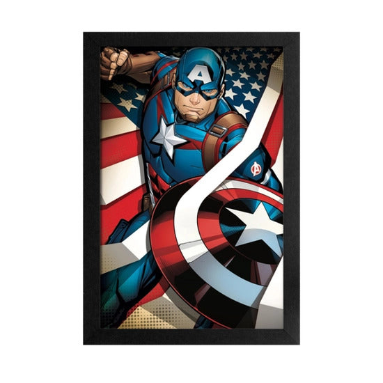 Captain America - Flag Framed Print