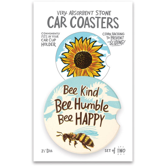 Car Coasters - Bee Kind Bee Humble Bee Happy