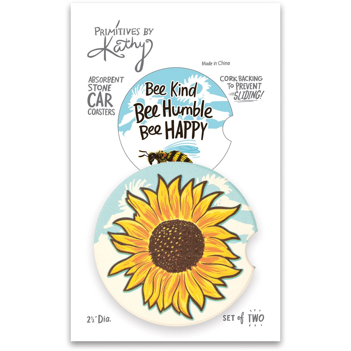 Car Coasters - Bee Kind Bee Humble Bee Happy