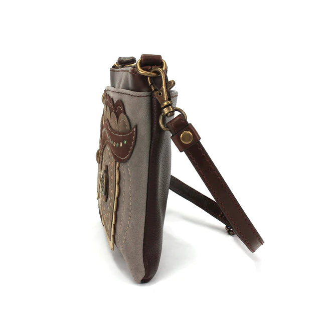 Owl Dazzled Mini Crossbody Gray