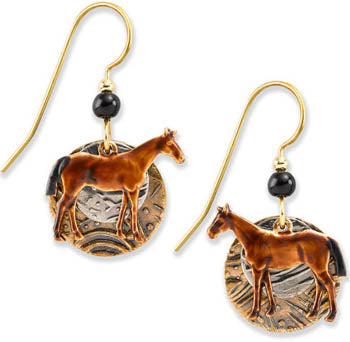 Silver Forest Chestnut Mare Earrings
