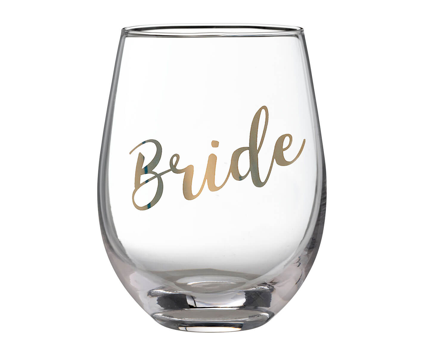 Gold Bride Stemless Wine Glass