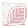 Reversible Blanket - Pink Heart Stripe