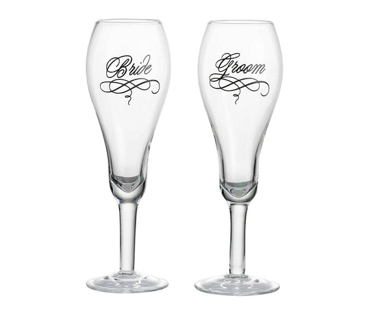 Bride & Groom Toasting Glasses