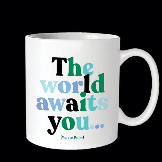 The world awaits you mug