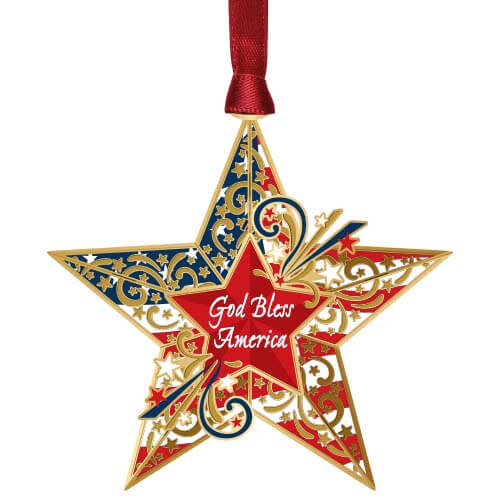 God Bless America Star Ornament