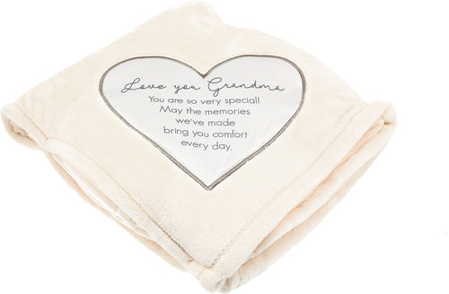 Love You Grandma Royal Plush Blanket Cream