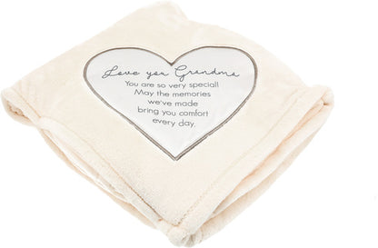 Love You Grandma Royal Plush Blanket Cream