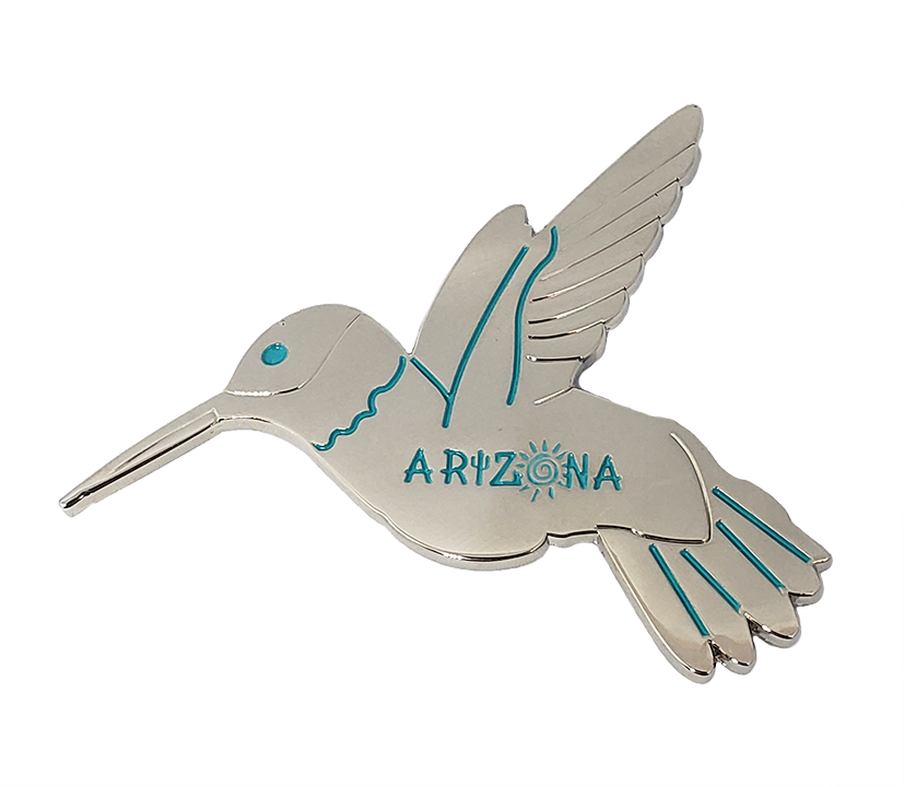 Arizona Hummingbird Magnet Silver