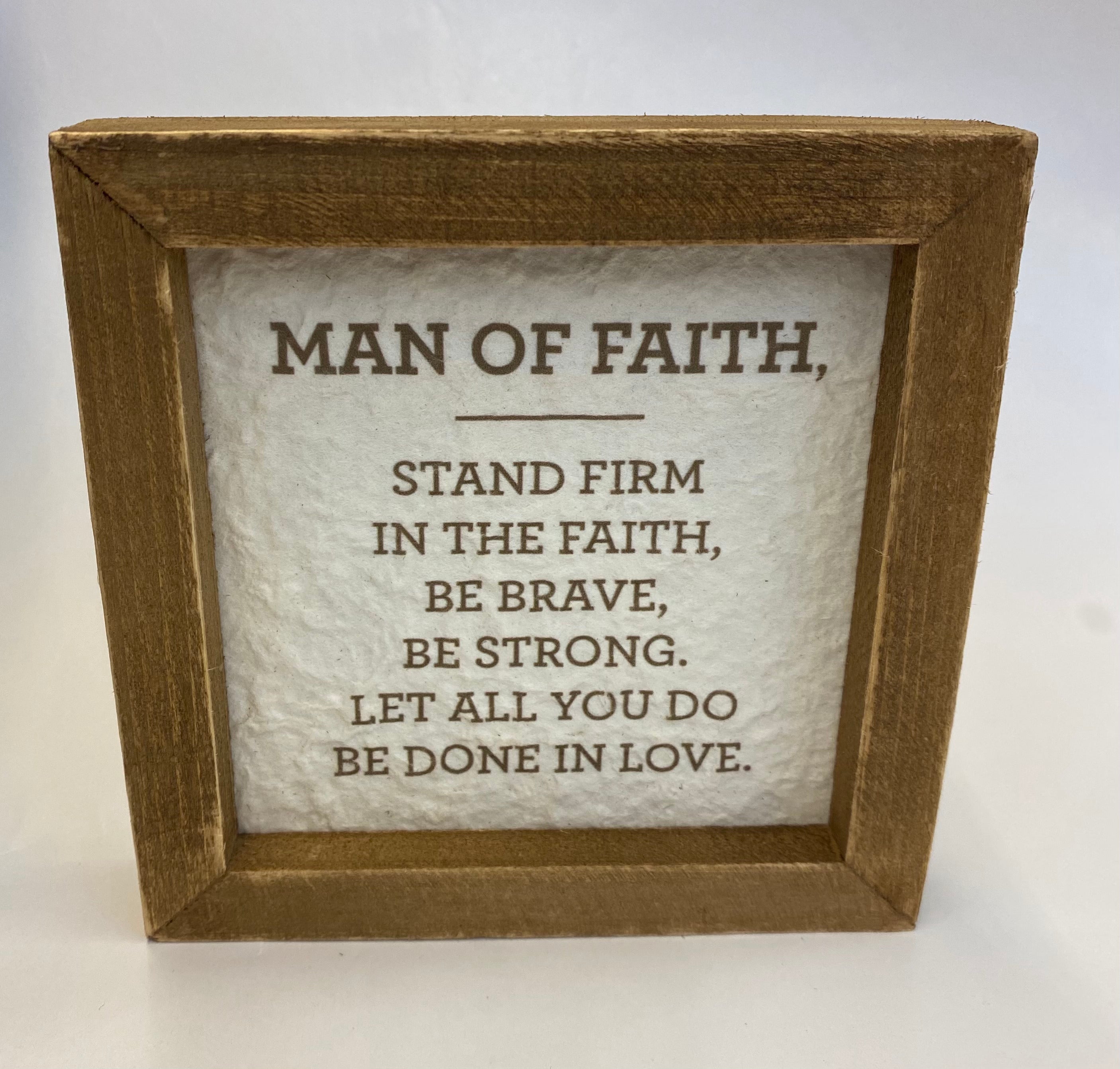 CB MAN OF FAITH FRAMED TABLETOP PLAQUE