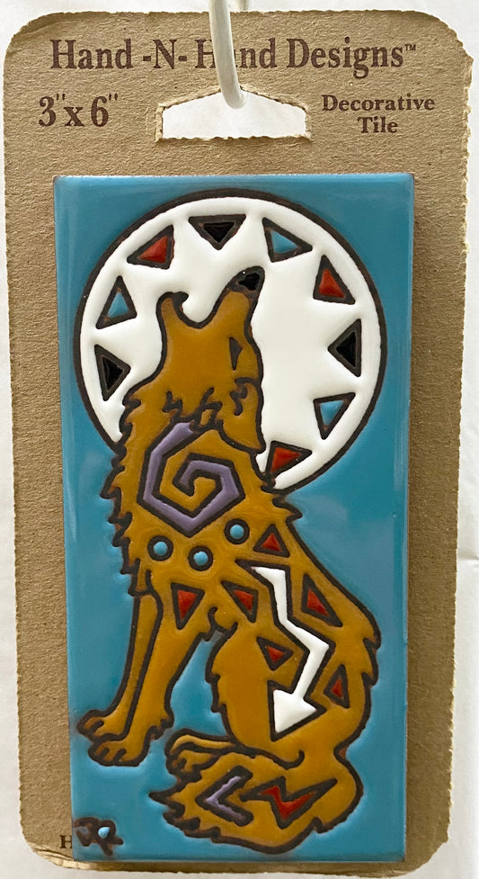 Howling Coyote Turquoise Tile
