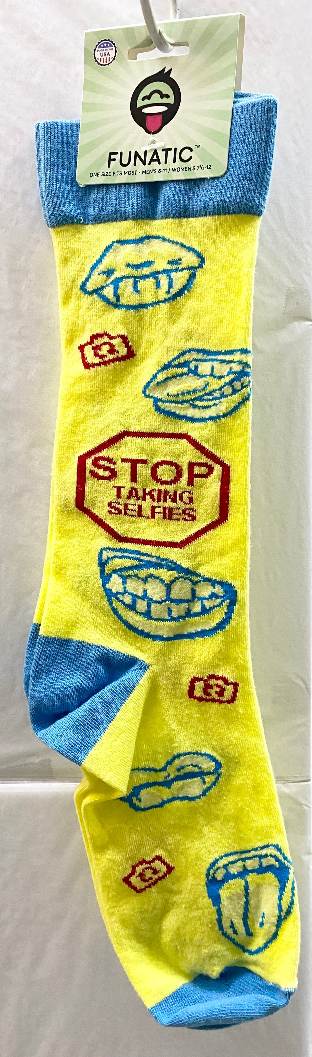 Stop Taking Selfies Socks