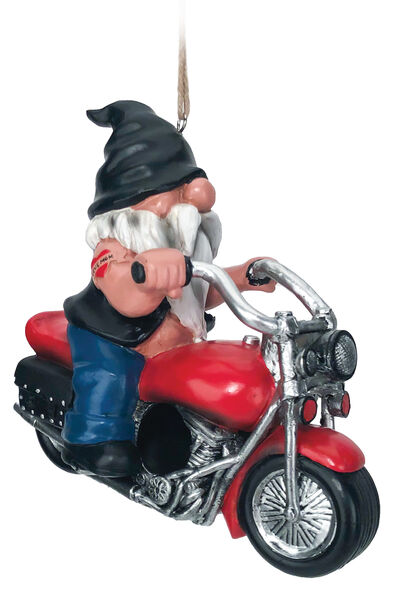 Gnome On Motorcycle Birdhouse