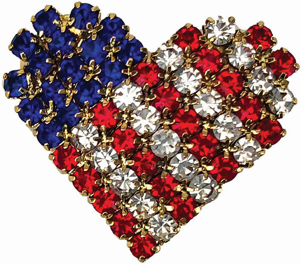 American Heart Crystal Pin