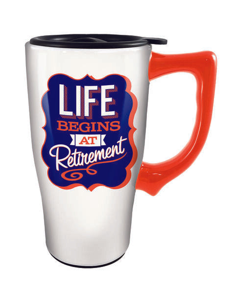 Life Begins At Retirement Travel Mug