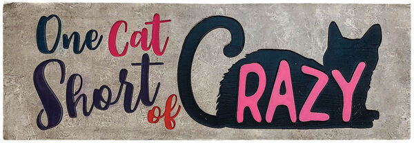 One Cat Short of Crazy Desk Sign