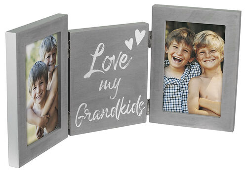 Malden Love My Grandkids Tri Fold Gray Frame