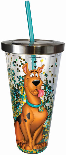 Scooby Doo Glitter Cup W/straw