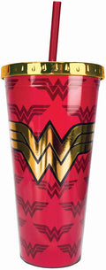 Wonder Woman Foil Cup with Straw